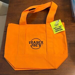Trader Joe's Halloween Orange Canvas Tote Bag